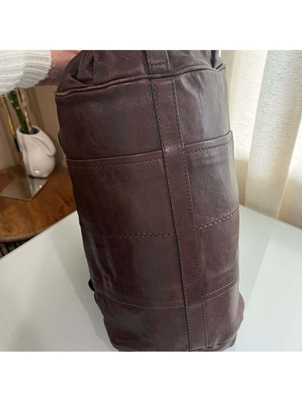 TOD’S BROWN LEATHER G LINE SATCHEL BAG - Picture 3 of 14